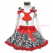 Red Zebra Pettiskirt With Red Rosettes Zebra Ice Cream White Tank Top with Zebra Ruffles&Red Bow MT02 